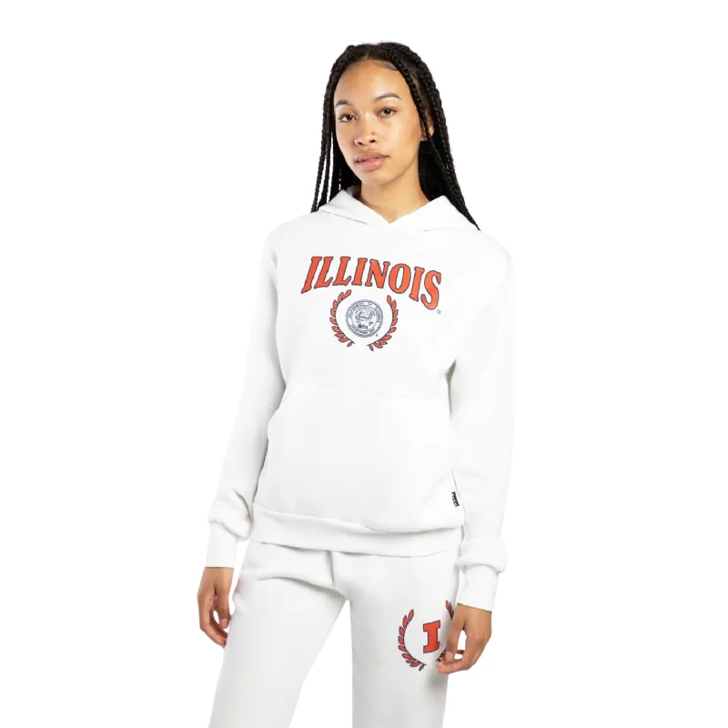 Illinois Fighting Illini Hype & Vice Boyfriend Sweatshirt Hoodie with Thumb Holes Functional Cozy