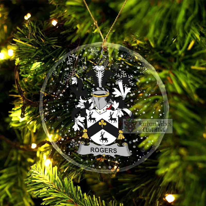 Rogers Irish Clan Christmas Glass Ornament with Coat of Arms Bodycon Sheath Shift