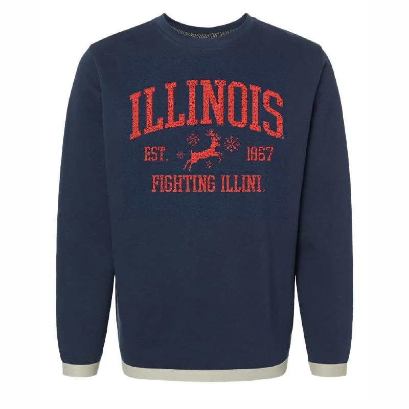 Illinois Fighting Illini Christmas Sweatshirt Hoodie Dress Longline Feminine