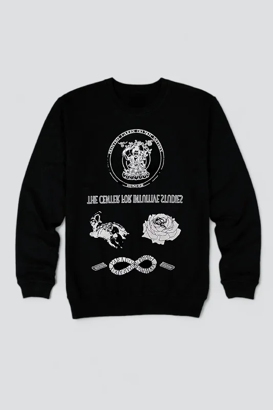 The Center For Intuitive Studies Sweatshirt - Black Hoodie with Button Classic Timeless