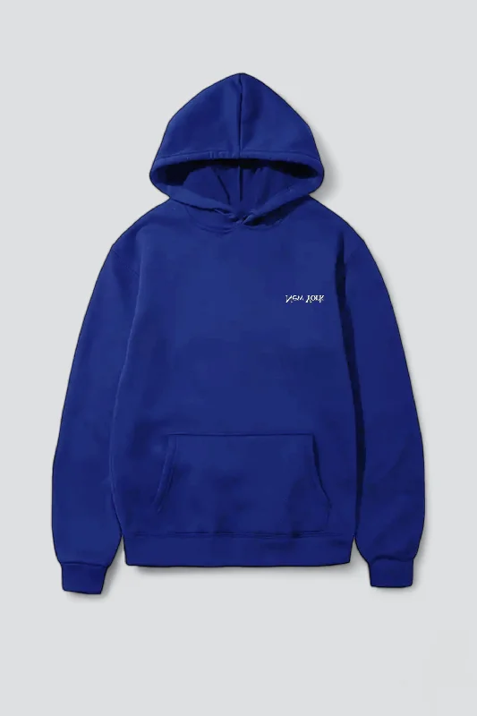 Cobalt Embroidered New York Chest Logo Hoodie Hoodie with Relaxed Fit Easy Casual