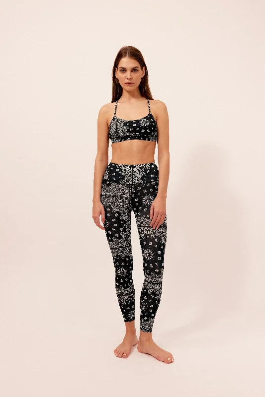 YOGA LEGGING BLACK BANDANA Stylish Sporty Performance Leggings