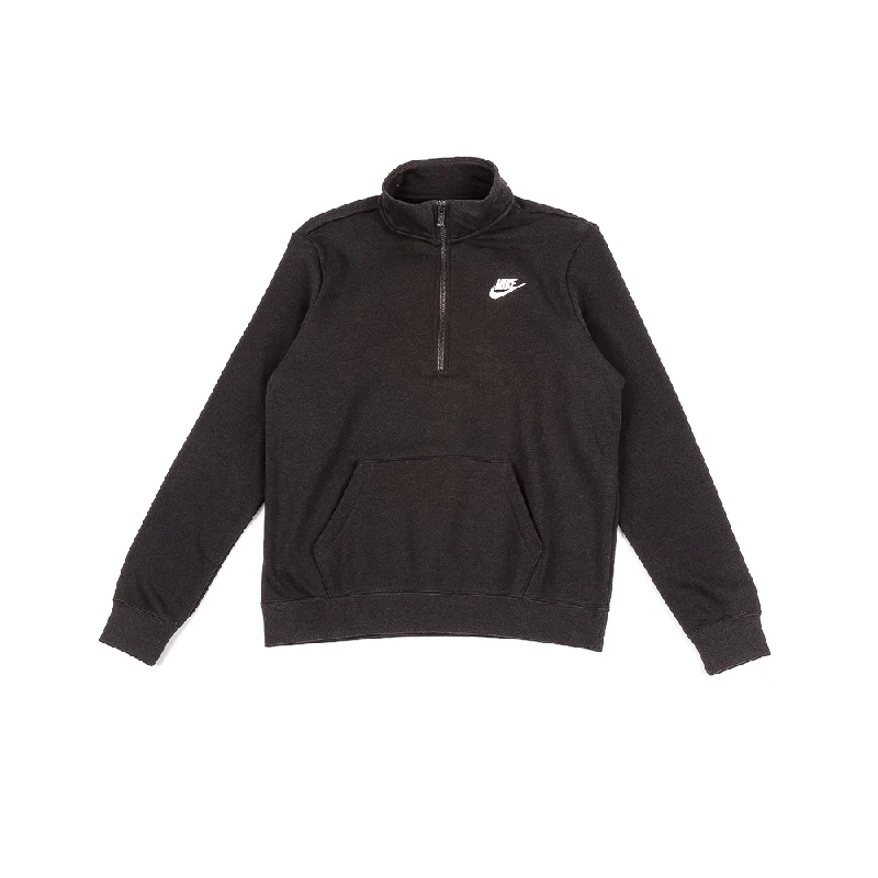 W NSW Club Fleece 1/2-Zip Sweatshirt 'Black/White' Hoodie with Set-In Sleeves Structured Classic