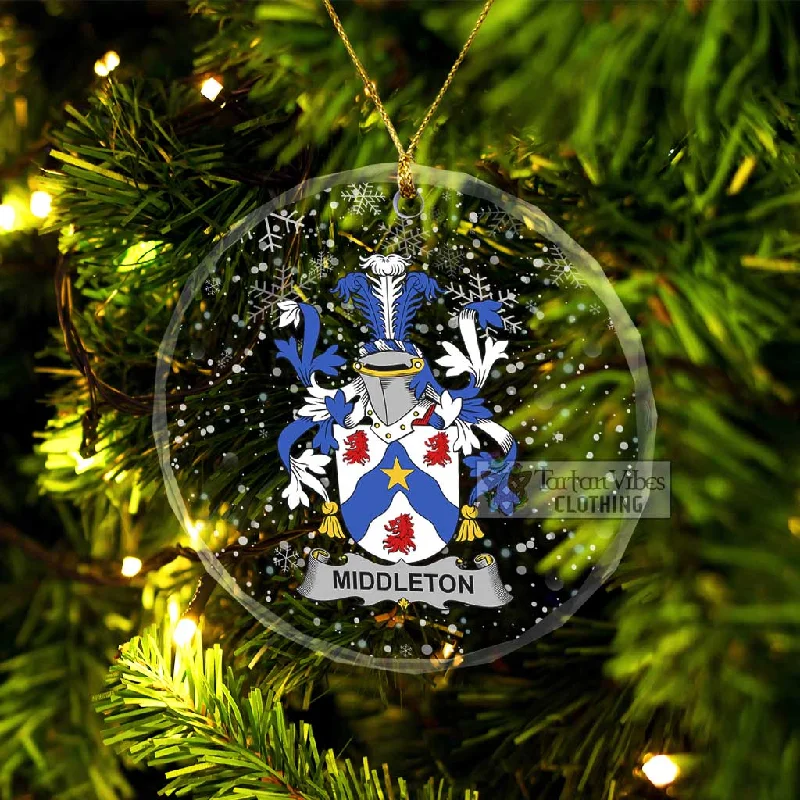 Middleton Irish Clan Christmas Glass Ornament with Coat of Arms Off-the-Shoulder Jacket Double-Breasted Coat Single-Breasted Coat