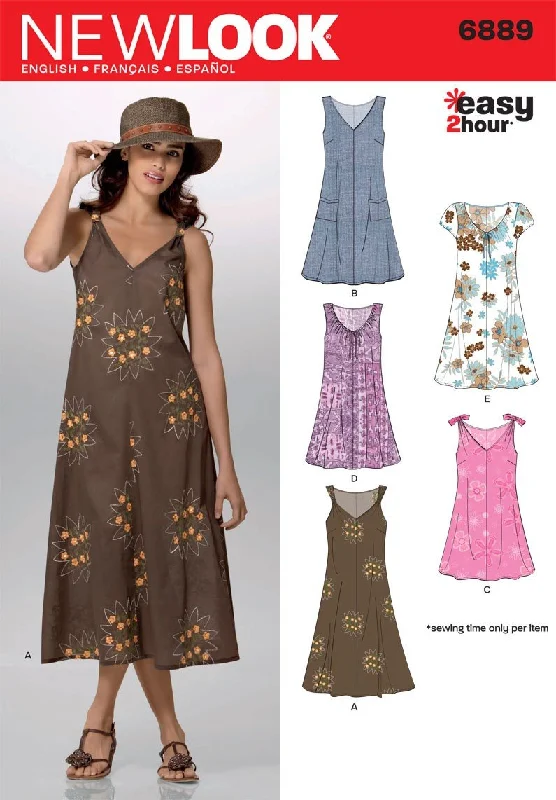 Newlook Pattern 6889 Misses Easy 2-Hour* Pullover Dress Halter Neck Top