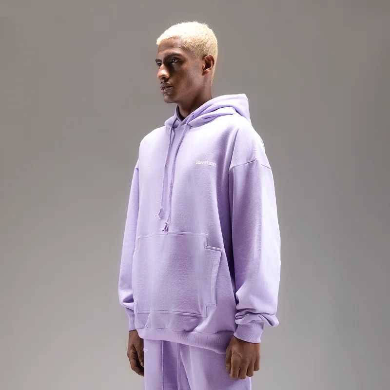 Superkicks | CORE 3.0 UNISEX HOODIE { PURPLE Hoodie with Button Placket Classic Preppy