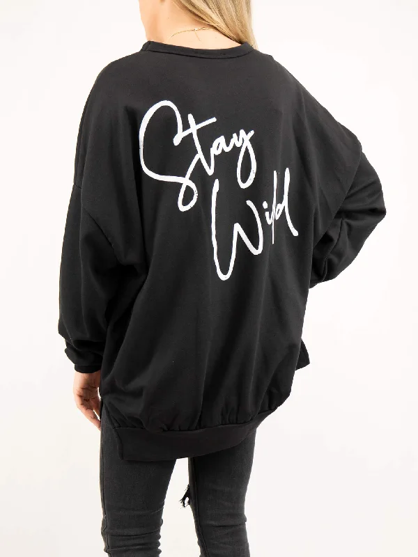 'Stay Wild' Pullover Seamless Knit Pullover