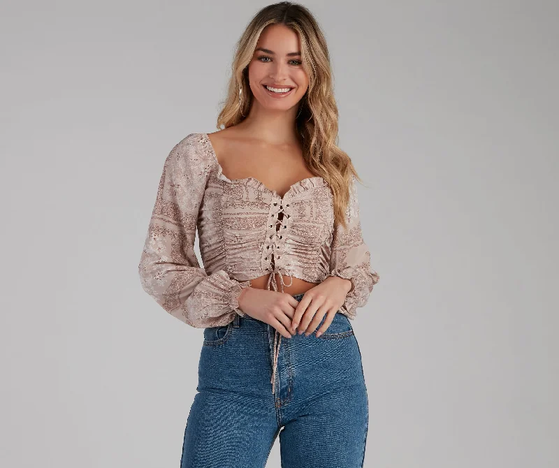 Effortless Boho-Chic Crop Top Satin Fabric Silk Fabric Chiffon Fabric