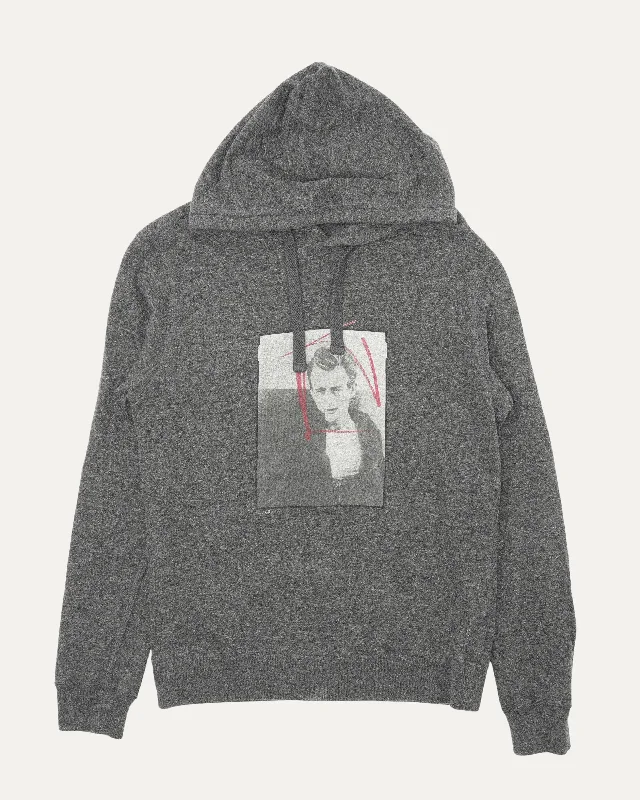 James Dean Wool Blend Hoodie Hoodie with Contrast Stitching Detailed Premium