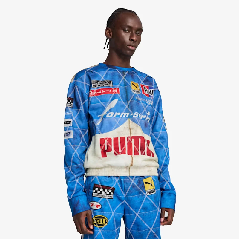 PUMA |X A$AP ROCKY QUILTED SWEATSHIRT { CLYDE ROYAL Hoodie with Drop Shoulder Relaxed Streetwear
