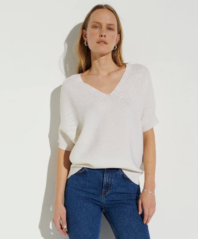 Essential V Pullover Puff Sleeve Stylish