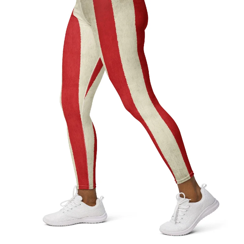 Rebel Stripes Yoga Leggings Chic Floral Print Leggings
