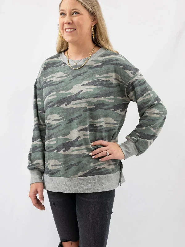 Soft Camo Pullover Bolero Style Sweater