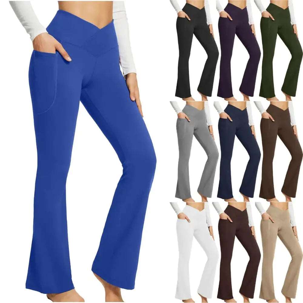 Yoga Flare Leggings with Pockets Comfortable Full-Body Compression Leggings