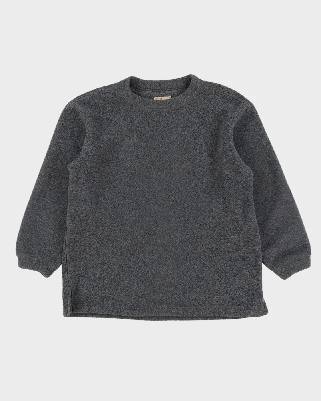 90s Woolrich Grey Oversized Pullover Fleece - M Peter Pan Collar