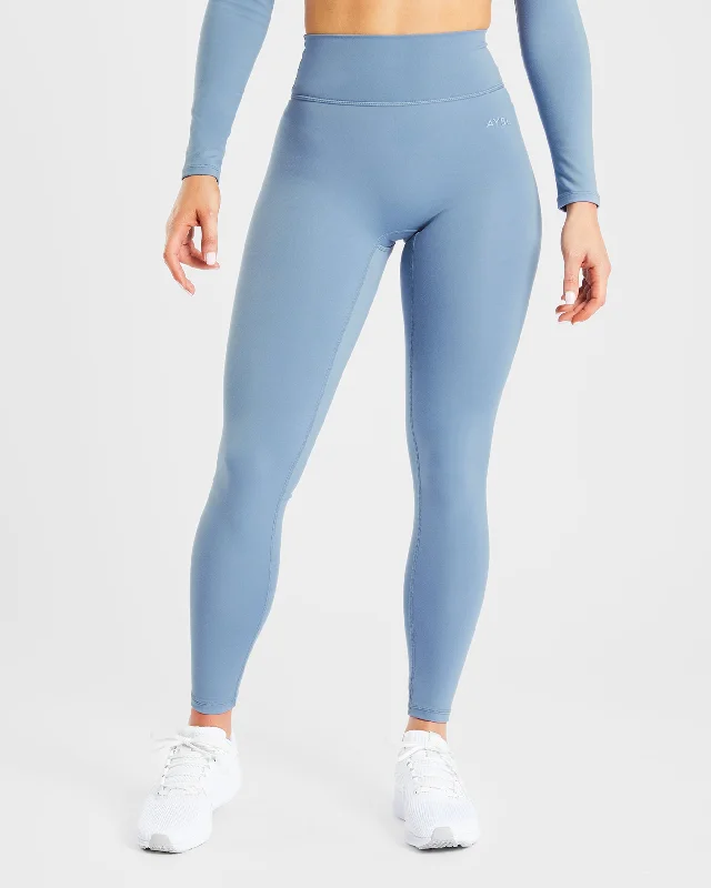 Staple Leggings - Slate Blau Trendy Sporty Compression Leggings