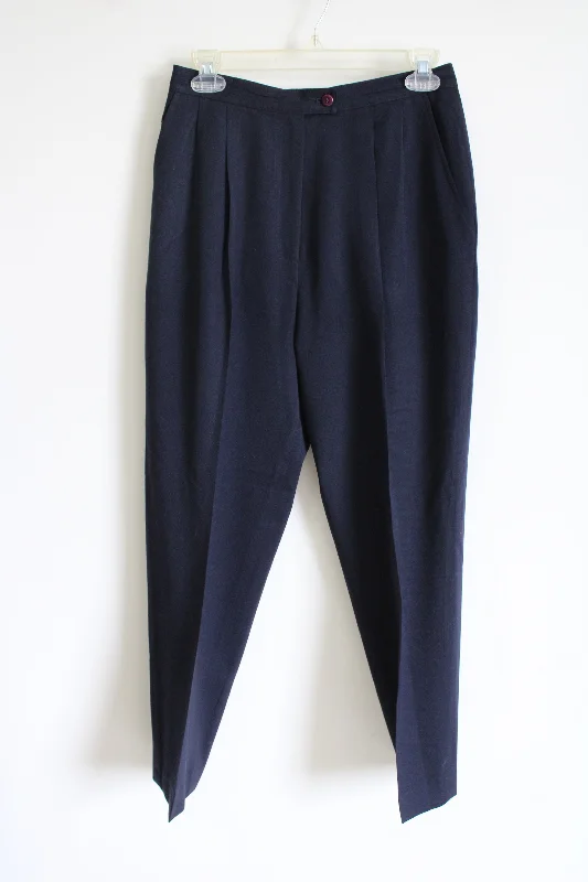 Vintage Navy Blue Trousers | 12 Petite Trousers stylish elegant