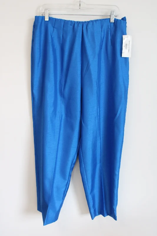 NEW Sag Harbor Blue Tafetta Trouser Pant | 18 Trousers fashionable trendy