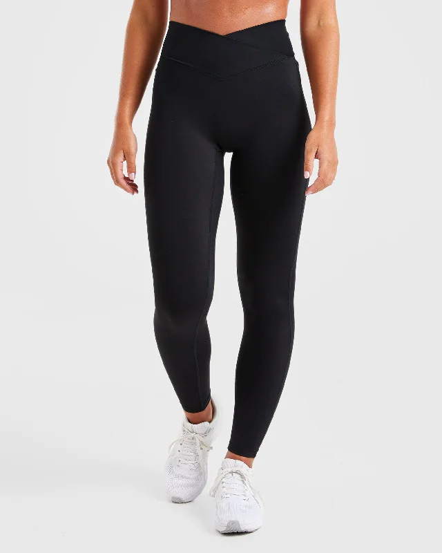 Sculpt Wrap Leggings - Schwarz Fashionable Moisture-Wicking Leggings
