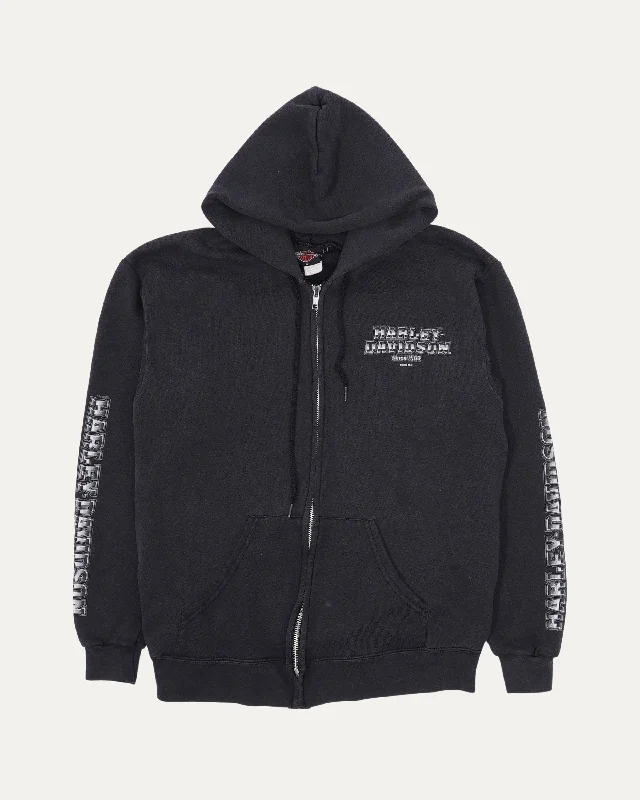 Harley Davidson 'Loud & Proud' Zip Up Hoodie Hoodie with Illustration Artistic Creative