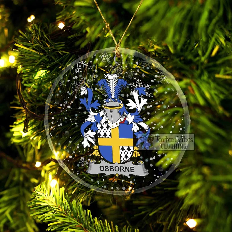 Osborne Irish Clan Christmas Glass Ornament with Coat of Arms Appliqued Beaded Sequined
