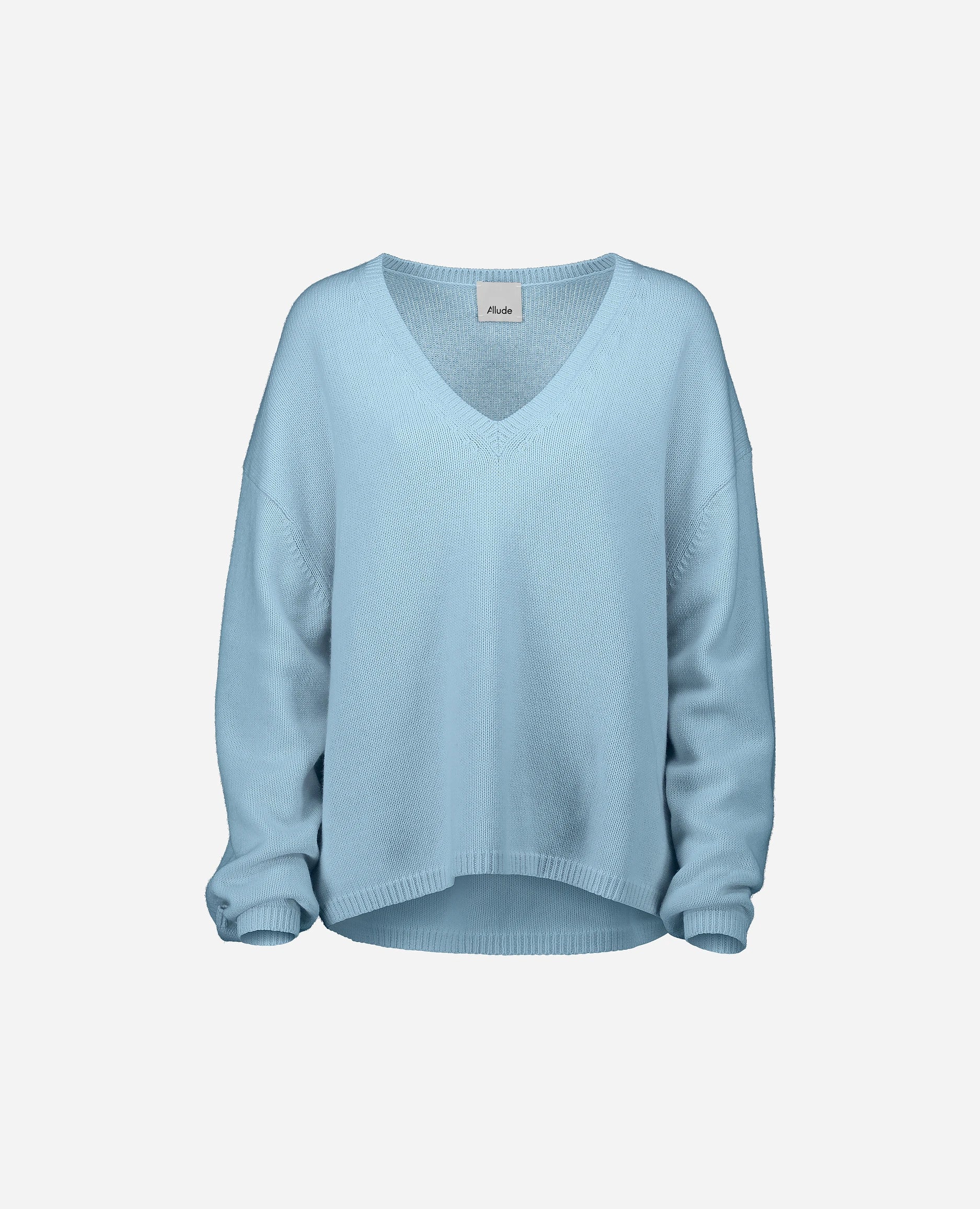 Baumwoll-Mischung Pullover in Blau - Lockerer Schnitt Soft Wool Sweater