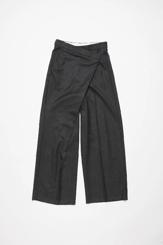 Acne Studios Tailored Wrap Trousers (Grey) Trousers fashionable trendy