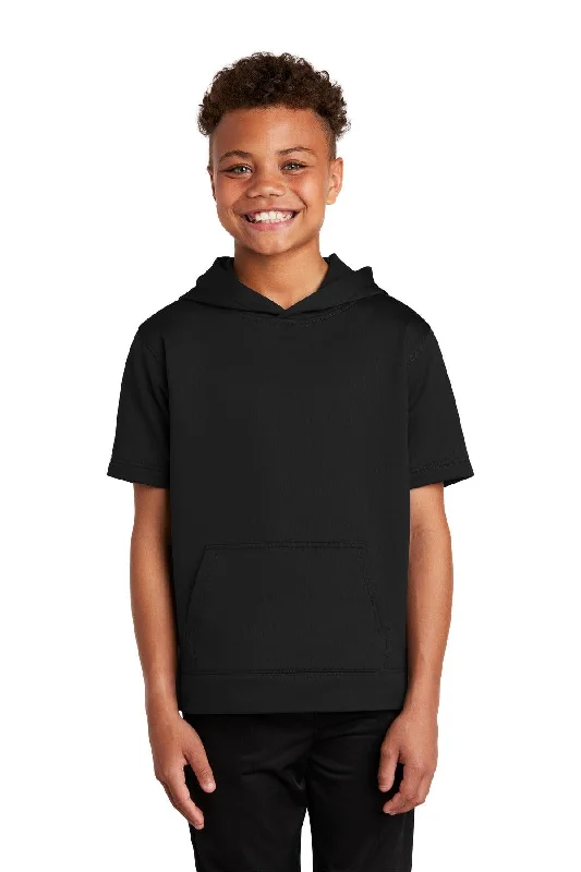 Sport-Tek Youth Sport-Wick Fleece Short Sleeve Hooded Pullover. YST251 dolman Sleeve Top Sport-Tek Youth Sport-Wick Fleece Short Sleeve Hooded Pullover. YST251 dolman Sleeve Top