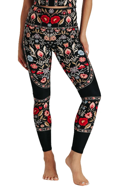Rustica Printed Yoga Leggings Comfortable Capri-Length Leggings