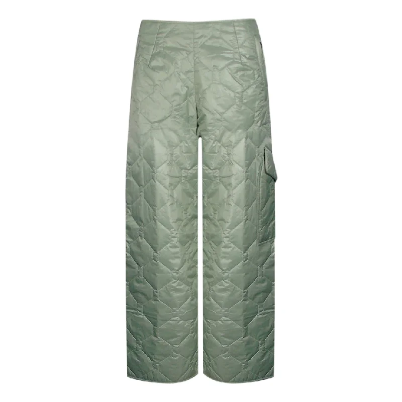 Parajumpers Kawaii Nile Green Thin Padded Trousers Trousers Satin Smooth