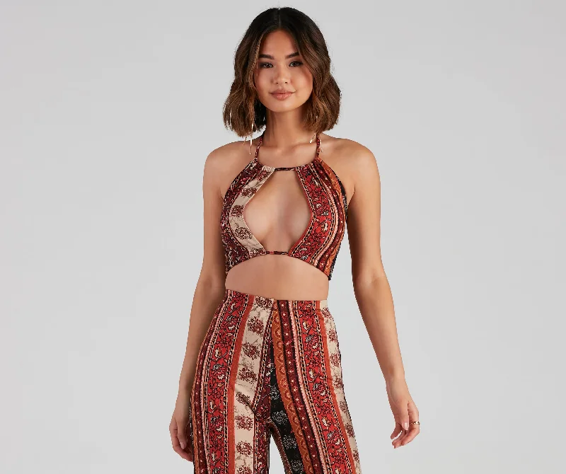 Desert Dreamer Halter Crop Top Modern Contemporary Chic