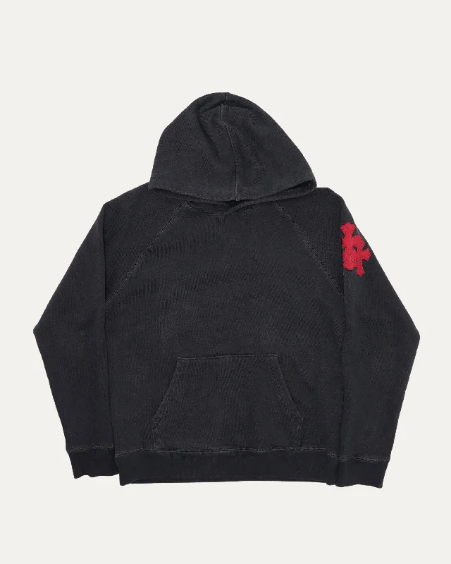 Paper Jam Cross Patch Hoodie Hoodie with Hem Lace Feminine Delicate