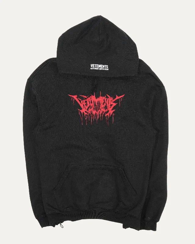 FW18 Metal Logo Hoodie Hoodie with V-Neck Classic Versatile