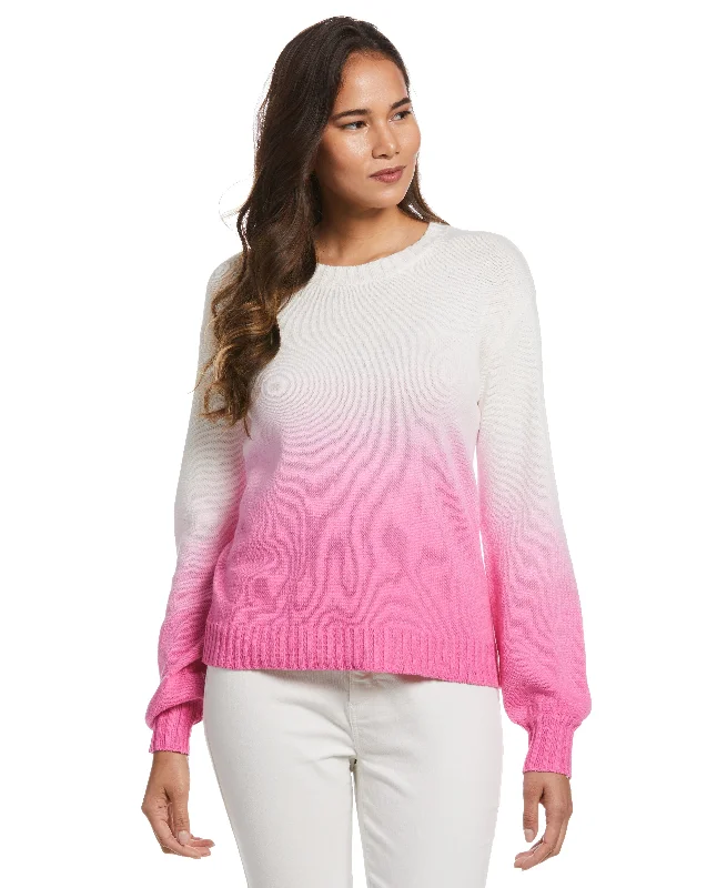 Plus Size Ombre Pullover Sweater Button Front Sweater