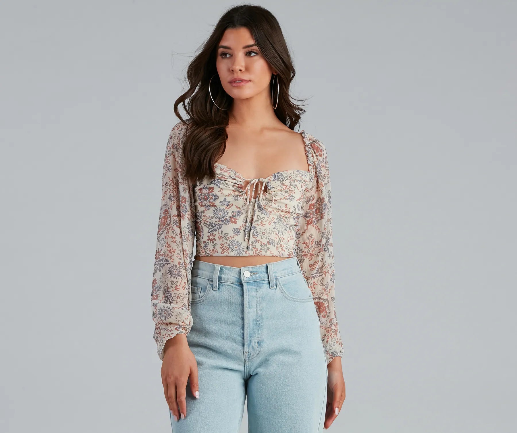 Springtime Paisley Chiffon Crop Top Faux Fur Fabric Real Fur Fabric Shearling Fabric