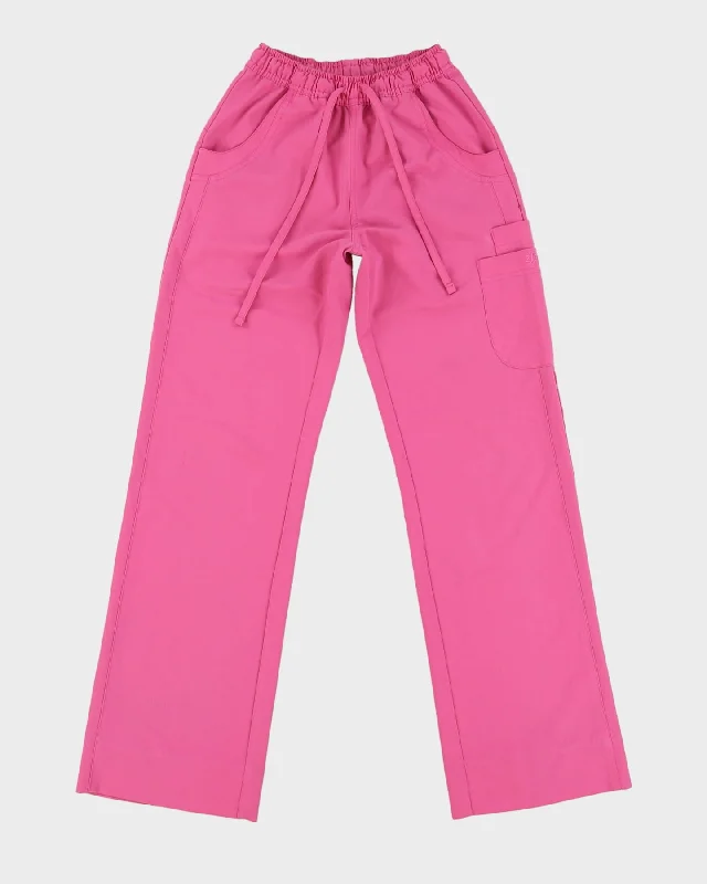 Excel Pink Elasticated Waist Block Colour Trousers - XXS W22-28 Trousers versatile all-occasion Excel Pink Elasticated Waist Block Colour Trousers - XXS W22-28 Trousers versatile all-occasion