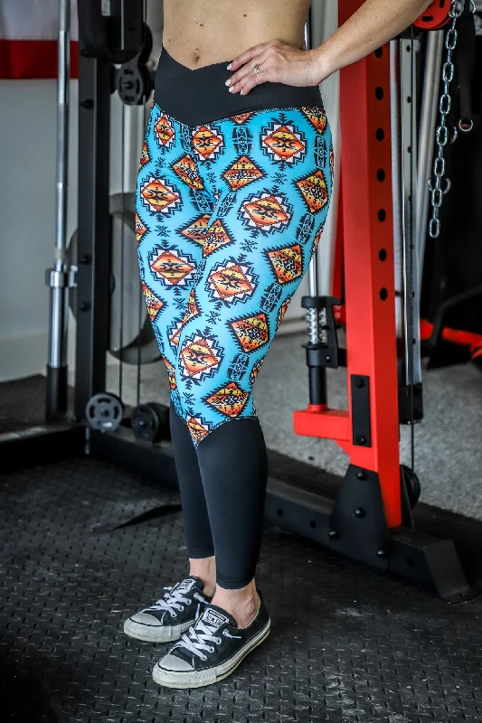 SEDONA FULL PRINT CROSSOVER LEGGINGS Chic Velvet Soft Leggings