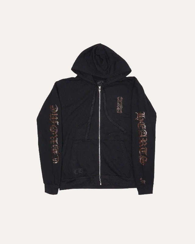 Online Exclusive Glitter Print Horseshoe Logo Hoodie Hoodie with Bell Sleeves Flared Feminine