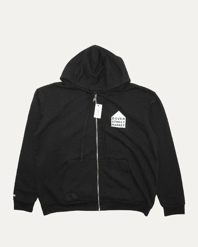 Dover Street Market Zip Up Hoodie Hoodie with Hem Applique Textured Unique