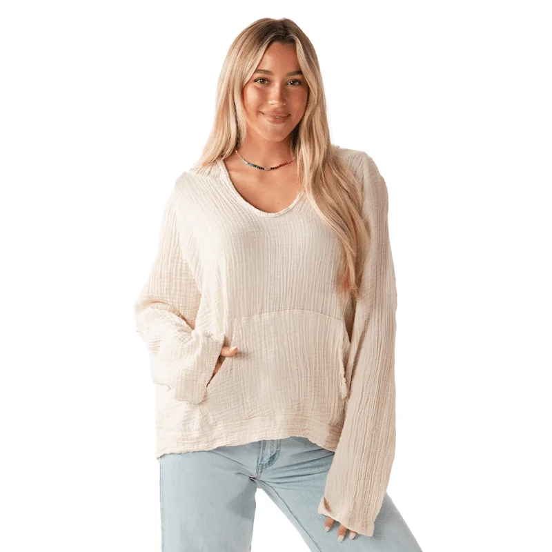Cream Baja Pullover Angora Wool Cozy
