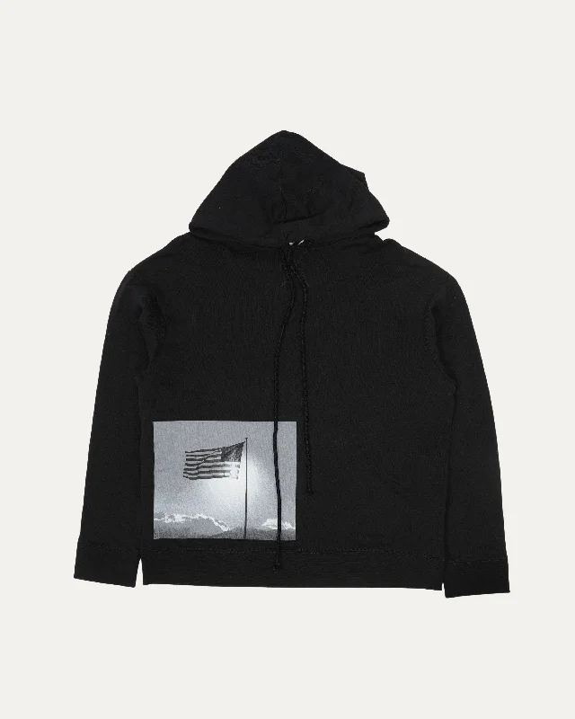 Robert Mapplethorpe American Flag Print Hoodie Hoodie with Relaxed Fit Easy Casual