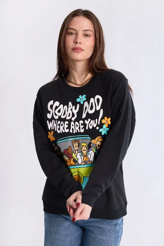 Scooby-Doo Graphic Crew Neck Sweatshirt Hoodie with Hem Elastic Stretchable Comfortable