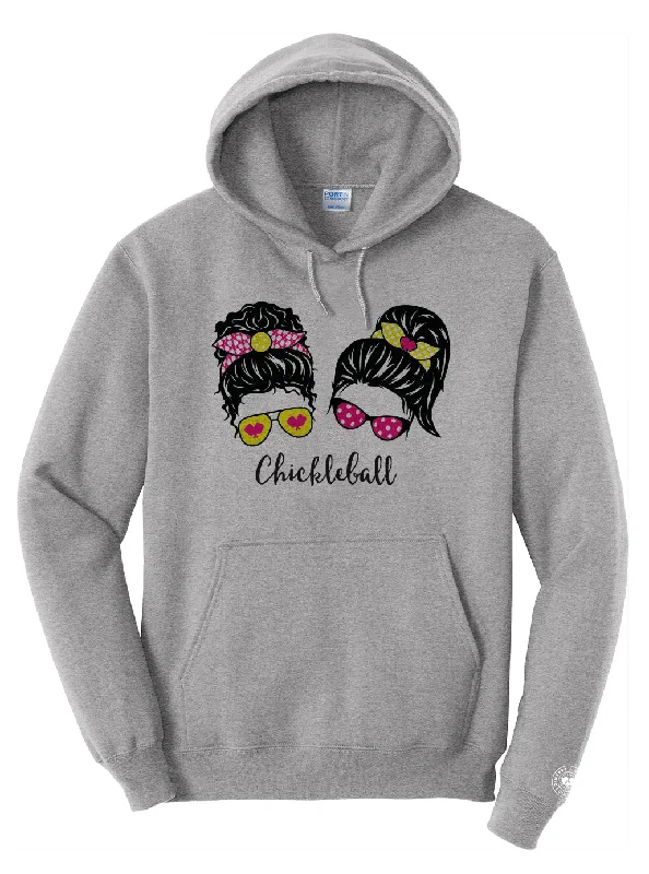 Chickleball™ Doubles - Fleece Pullover Hoodie Short Puff Sleeve
