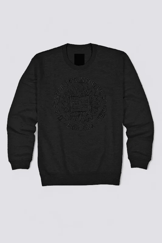 The Center For Intuitive Studies Circle Logo Sweatshirt - Black Hoodie with Hem Contrast Bold Stylish