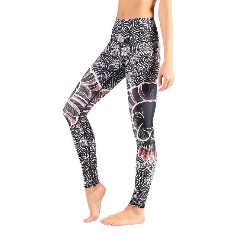 Lions Don't Sheep Printed Yoga Leggings Comfortable Ribbed Sports Leggings