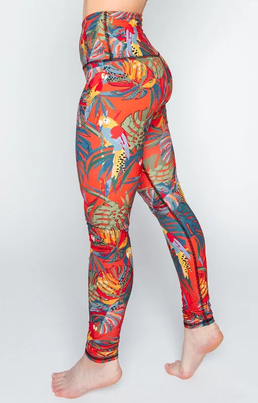 Tropical Paradise Printed Yoga Leggings Cozy Workout Performance Leggings