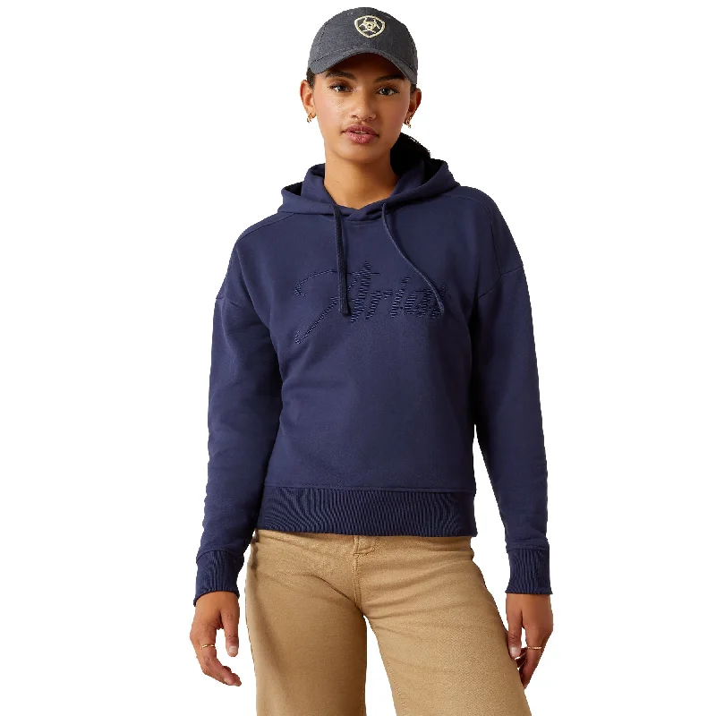 Ariat Ladies Navy Eclipse Just Pullover Hoodie 10055223 Three Quarter Sleeve