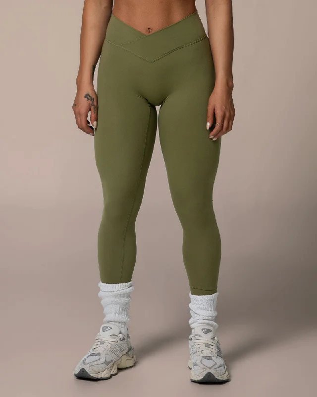 Allure Leggings - Olive Fashionable Minimal Active Leggings