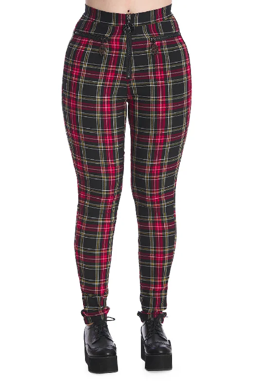 Banned Apparel - Rumor Has It Red Trousers Trousers Bridal Satin