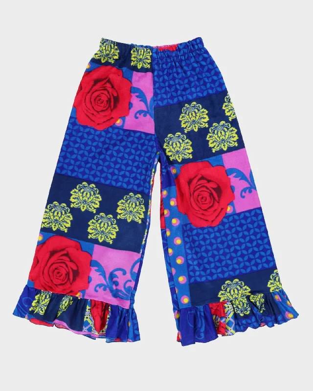 Rokit Originals Winnie Blue Floral Patterned Trousers - L Trousers Corduroy Warm